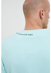 Karl Lagerfeld bluza męska kolor turkusowy z aplikacją. Kolor: turkusowy. Materiał: materiał. Wzór: aplikacja