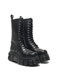 NEW ROCK Glany M-MILI211-C14 Czarny. Kolor: czarny. Materiał: skóra. Styl: rockowy #5