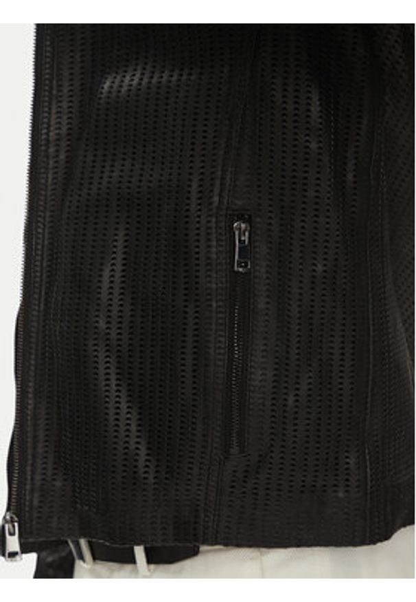 Serge Pariente Kurtka skórzana Leni Czarny Slim Fit. Kolor: czarny. Materiał: skóra