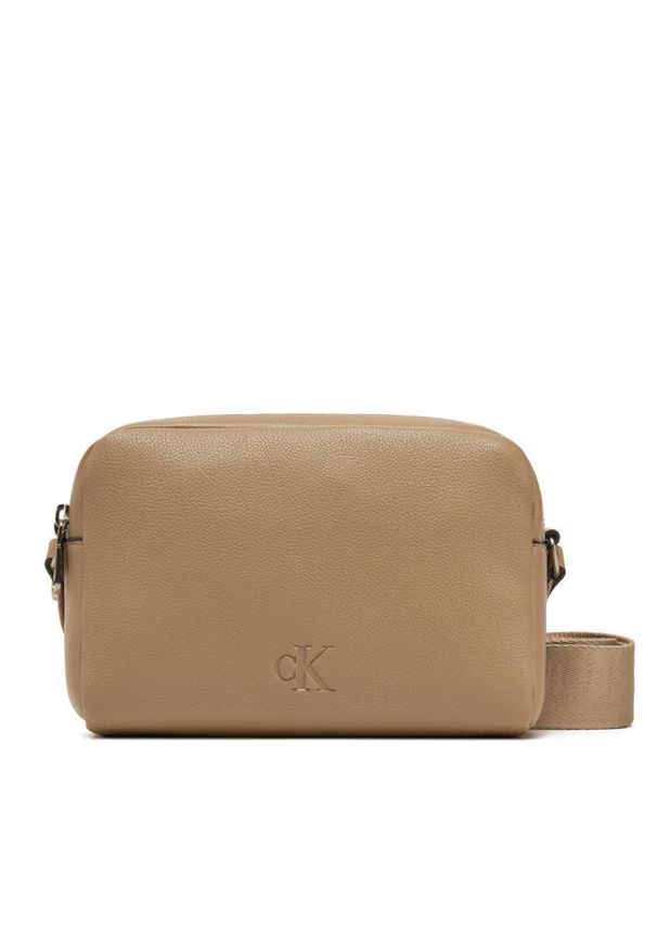 Calvin Klein Jeans Torebka Ultralight Camera Bag21 Pu LV04K3124G Beżowy. Kolor: beżowy. Materiał: skórzane