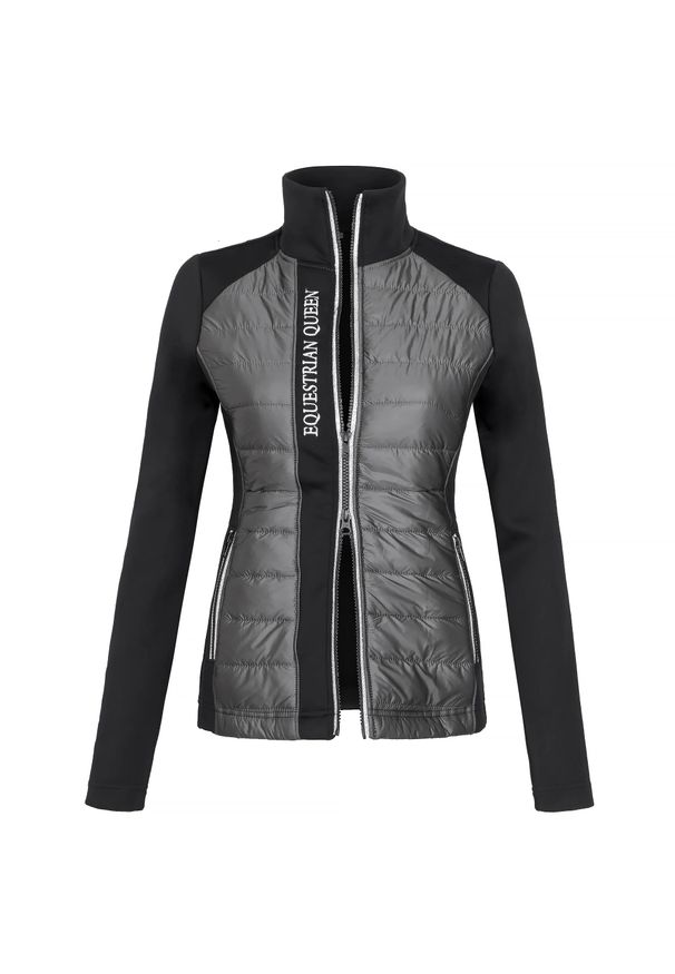 Bluza jeździecka damska EQUESTRIAN QUEEN Elvira 25SS zasuwana. Kolor: czarny, szary, wielokolorowy. Materiał: materiał