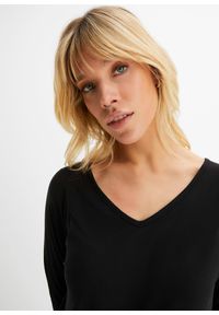 bonprix - Bluzka oversize z lejącej wiskozy. Kolor: czarny. Materiał: wiskoza #2