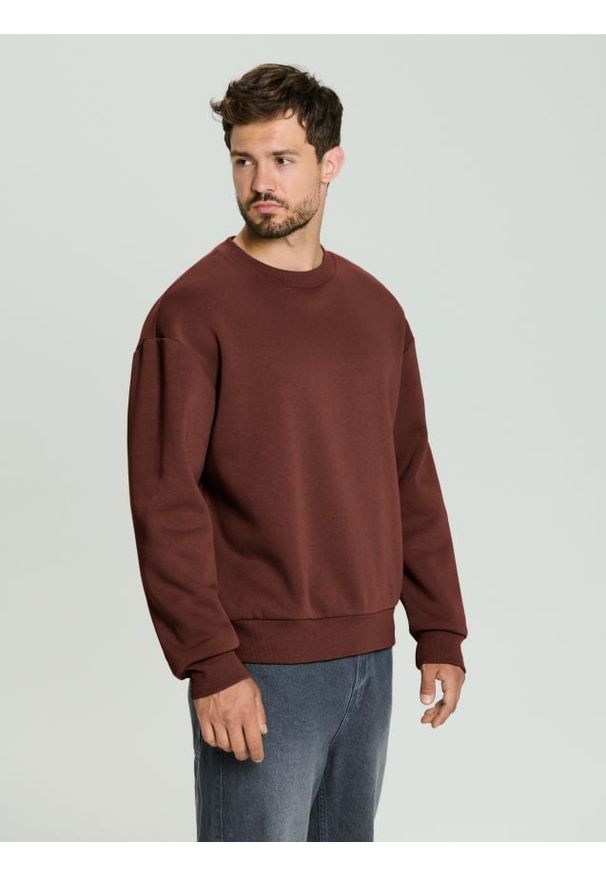 Sinsay - Bluza basic comfort fit - czerwony. Kolor: czerwony