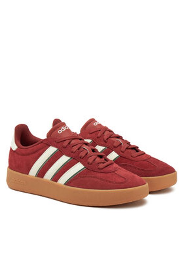 Adidas - adidas Sneakersy Barreda JP7098 Bordowy. Kolor: czerwony. Materiał: skóra, zamsz