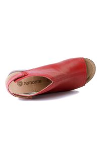 Rieker Remonte - RIEKER REMONTE R8770-33 red, sandały damskie. Zapięcie: rzepy. Kolor: czerwony. Materiał: skóra, guma. Obcas: na obcasie. Wysokość obcasa: średni #5
