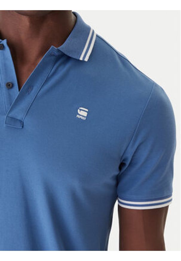 G-Star RAW - G-Star Raw Polo Dunda D17127-5864 Brązowy Slim Fit. Typ kołnierza: polo. Kolor: brązowy. Materiał: bawełna