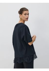 Reserved - T-shirt z bawełny merceryzowanej - czarny. Kolor: czarny. Materiał: bawełna #1