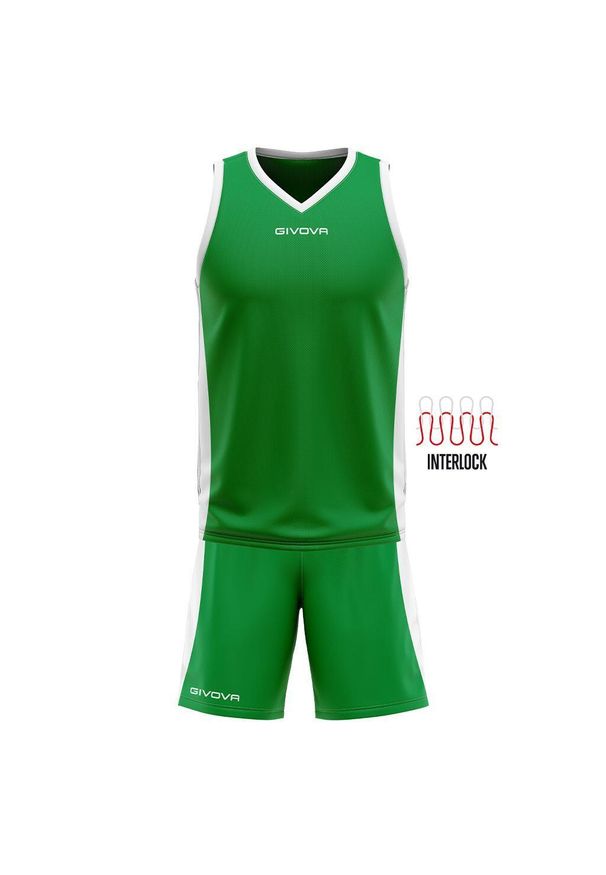 Givova Kit Power Interlock top dla dziewczynek 3XS. Kolor: zielony, biały, wielokolorowy. Sport: koszykówka