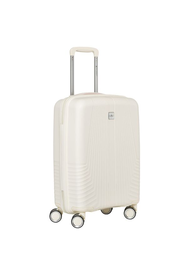 Kabinowa, beżowa walizka podróżna z teleskopowym uchwytem Peterson PTN PP-09-W-S. Kolor: beżowy