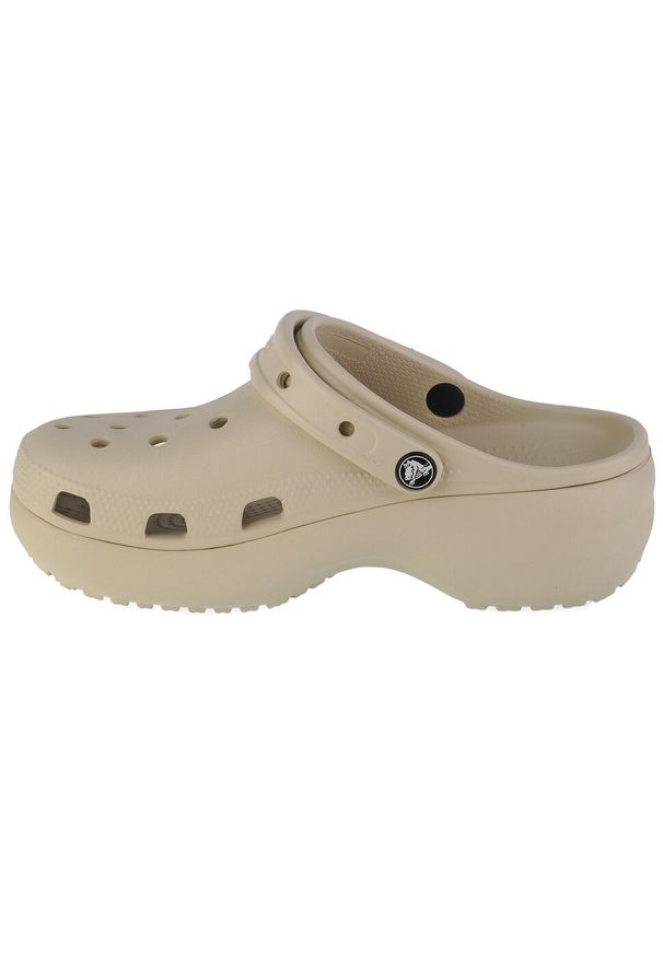 Buty do chodzenia damskie Crocs Classic Platform Clog. Kolor: beżowy. Materiał: materiał, syntetyk. Obcas: na platformie