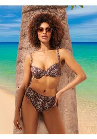Sinsay - Dół od bikini - brązowy. Kolor: brązowy