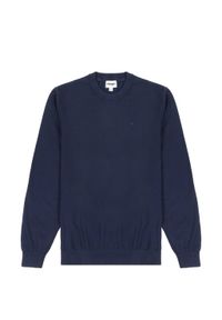 Wrangler - WRANGLER CREWNECK KNIT MĘSKI SWETER ELEGANCKI CIEPŁY LOGO NAVY 112343109. Styl: elegancki