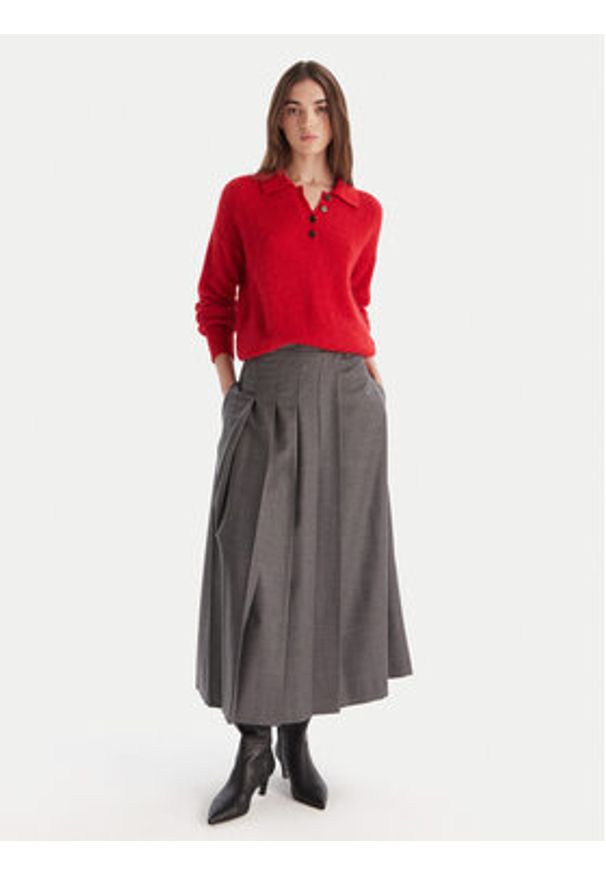 Marella Sweter Danger 2523366374 Czerwony Regular Fit. Kolor: czerwony. Materiał: syntetyk