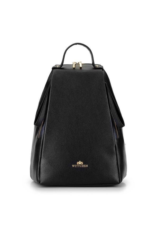 Wittchen - Damski plecak skórzany minimalistyczny. Kolor: czarny. Materiał: skóra. Styl: elegancki
