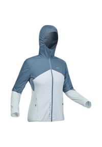 quechua - Kurtka turystyczna damska Quechua FH 500 Helium wiatroodporna. Kolor: wielokolorowy, niebieski, szary. Materiał: mikrofibra, dzianina, tkanina. Sport: wspinaczka #1