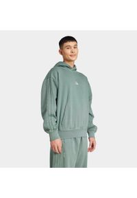 Adidas - Bluza polarowa z kapturem z efektem sprania ADIDAS ALL SZN. Typ kołnierza: kaptur. Kolor: zielony. Materiał: polar