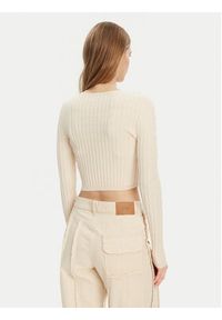 only - ONLY Sweter Meddi 15339582 Beżowy Cropped Fit. Kolor: beżowy. Materiał: wiskoza #5