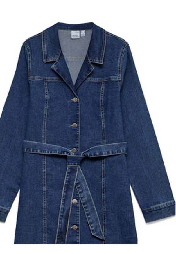 Vero Moda Sukienka jeansowa Telly 10338086 Niebieski Regular Fit. Kolor: niebieski. Materiał: bawełna