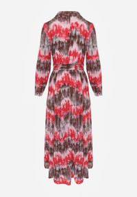 Renee - Czerwona Sukienka Thronanthe. Kolor: czerwony. Długość rękawa: długi rękaw. Typ sukienki: koszulowe. Długość: maxi #6