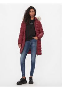 Tommy Jeans Kurtka puchowa Essential DW0DW09060 Bordowy Slim Fit. Kolor: czerwony. Materiał: syntetyk #6