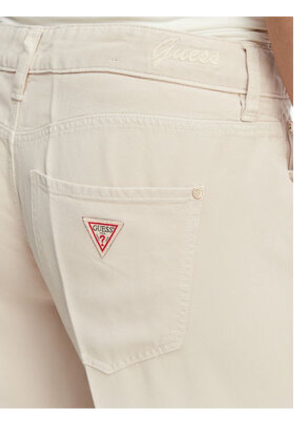 Guess Jeansy W4GA96 WDP85 Kremowy Wide Leg. Kolor: kremowy
