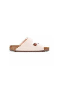Klapki damskie Birkenstock Arizona Vegan BF. Kolor: różowy, wielokolorowy, beżowy. Materiał: materiał