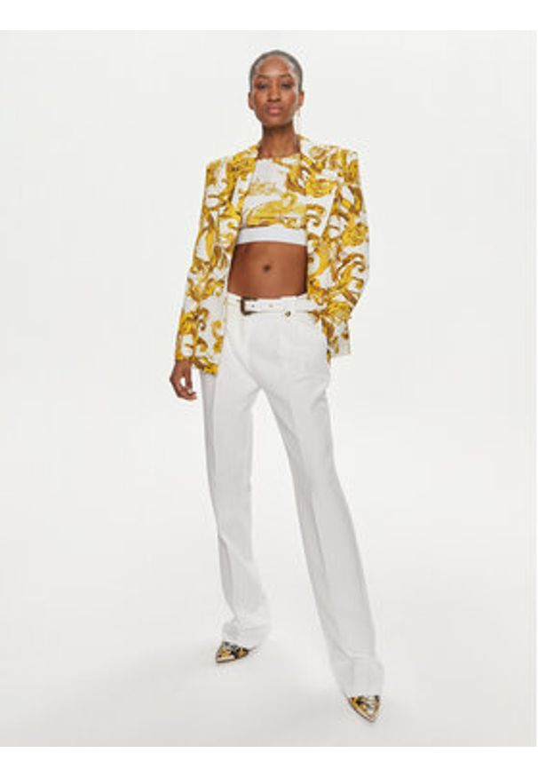 Versace Jeans Couture Marynarka 76HAQ702 Biały Slim Fit. Kolor: biały. Materiał: syntetyk
