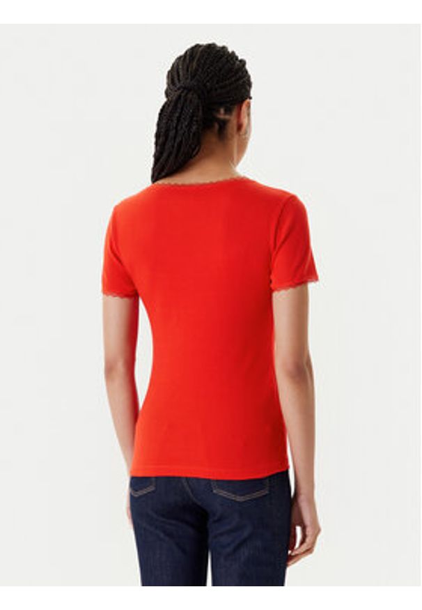Morgan T-Shirt 232-DLUBI Pomarańczowy Slim Fit. Kolor: pomarańczowy. Materiał: bawełna