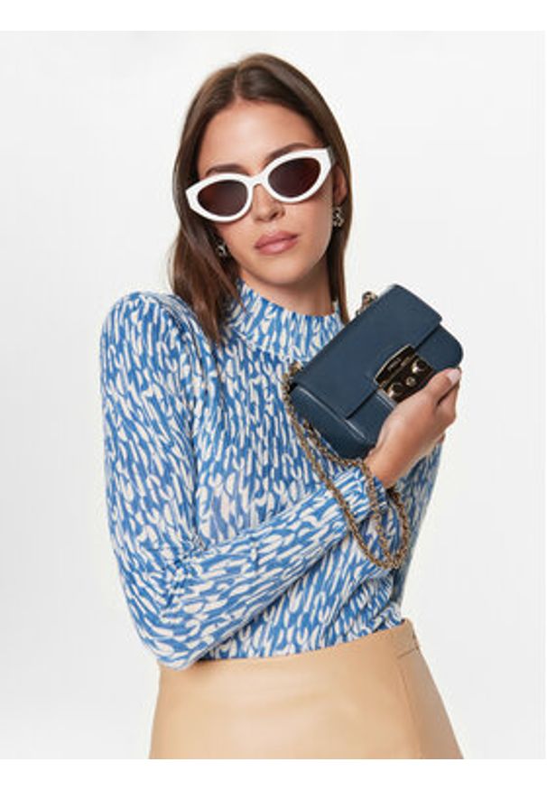 Furla Torebka Metropolis WB00828-AX0733-1785S-1-007-20-BG-B Granatowy. Kolor: niebieski. Materiał: skórzane