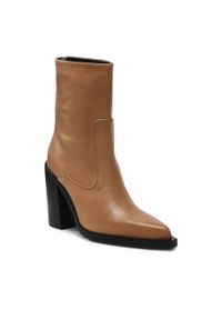 Botki Bronx 34237-J Dark Camel 3589. Kolor: beżowy. Materiał: skóra #1