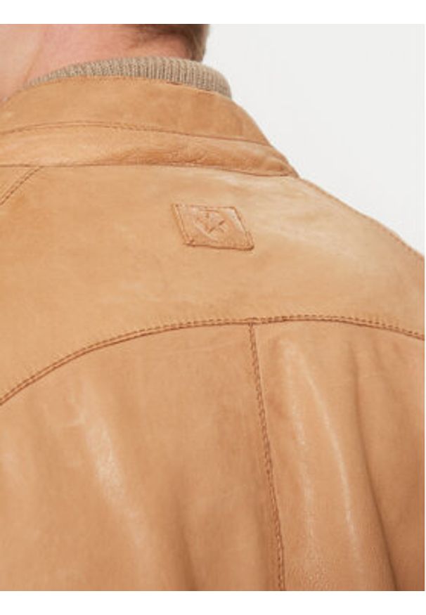 Milestone Kurtka skórzana Winston 511099 60600 Brązowy Regular Fit. Kolor: brązowy. Materiał: skóra