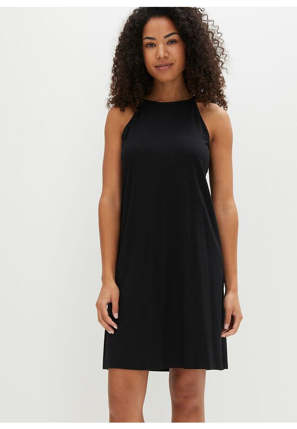bonprix - Sukienka z dżerseju z lejącego materiału z lyocellu. Kolor: czarny. Materiał: jersey, materiał. Długość rękawa: na ramiączkach