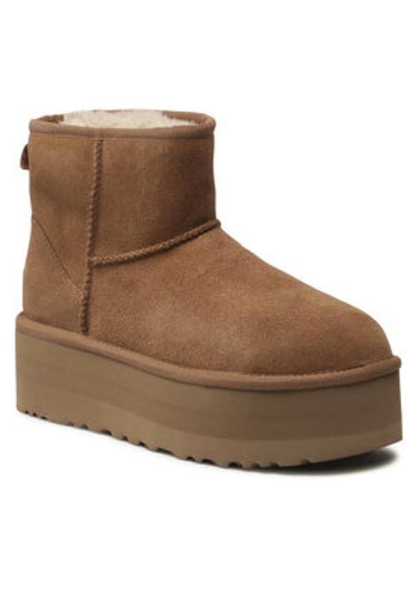 Ugg Śniegowce W Classic Mini Platform 1134991 Brązowy. Kolor: brązowy. Materiał: skóra. Obcas: na platformie