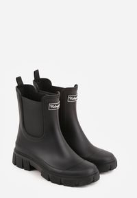 Renee - Czarne Kalosze Typu Sztyblety z Antypoślizgową Podeszwą Volenne. Kolor: czarny. Materiał: jeans. Styl: klasyczny #6