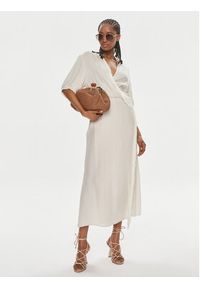 Pinko - PINKO Sukienka codzienna Macbeth 103561 A1WV Beżowy Relaxed Fit. Okazja: na co dzień. Kolor: beżowy. Materiał: wiskoza. Typ sukienki: proste. Styl: casual #6