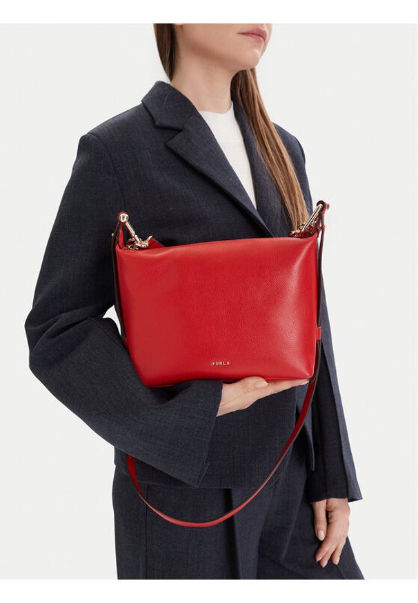Furla Torebka Tonie Mini WE00877 A.0023 CN 4484S Czerwony. Kolor: czerwony. Materiał: skórzane