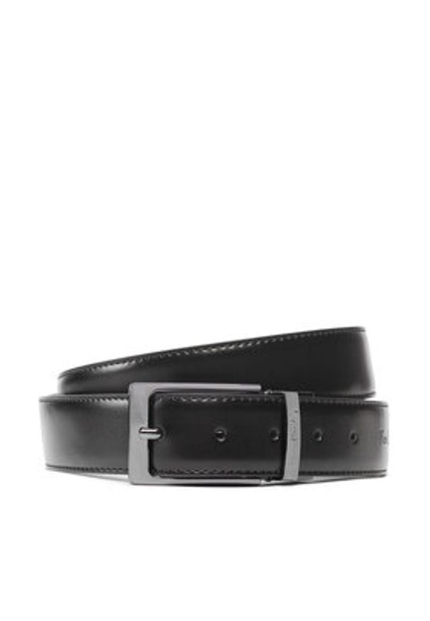 Pierre Cardin Pasek Męski FWJX5 Czarny. Kolor: czarny. Materiał: skóra