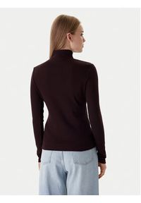 Calvin Klein Jeans Golf LV047D203G Brązowy Slim Fit. Typ kołnierza: golf. Kolor: brązowy. Materiał: bawełna #2