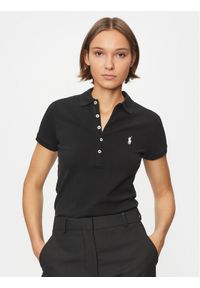 Polo Ralph Lauren Polo 211870245005 Czarny Slim Fit. Typ kołnierza: polo. Kolor: czarny. Materiał: bawełna