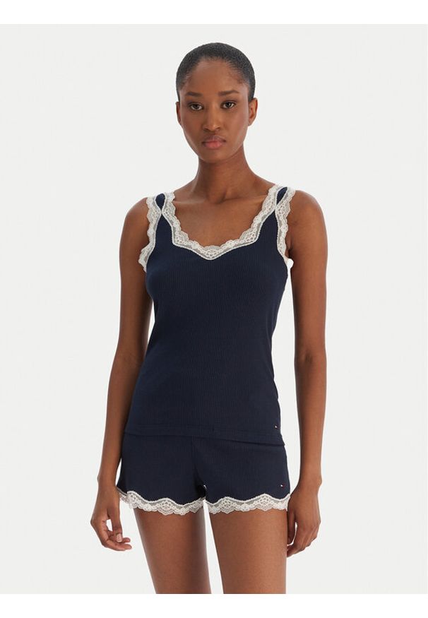 TOMMY HILFIGER - Tommy Hilfiger Piżama UW0UW06215 Granatowy Regular Fit. Kolor: niebieski. Materiał: bawełna