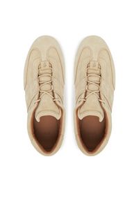 BOSS Sneakersy Roxanne 50547962 Beżowy. Kolor: beżowy. Materiał: skóra