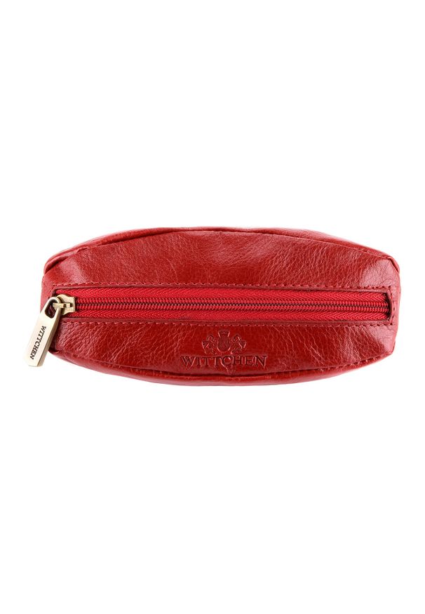Wittchen - Etui na klucze skórzane miękkie. Kolor: czerwony. Materiał: skóra
