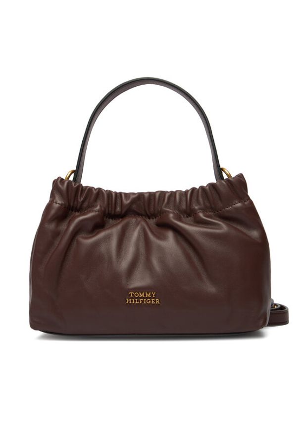 TOMMY HILFIGER - Tommy Hilfiger Torebka Soft Leather Mini Crossover AW0AW18306 Brązowy. Kolor: brązowy. Materiał: skórzane