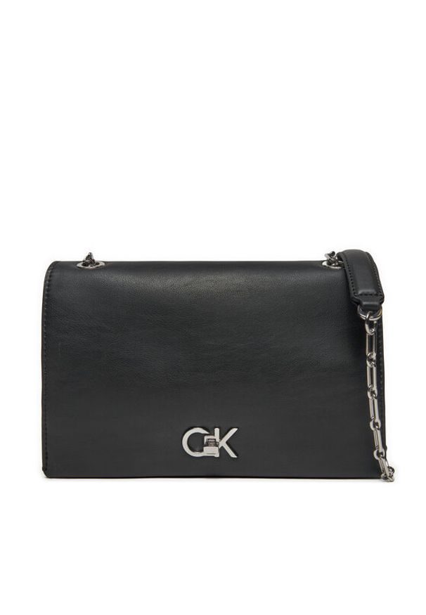 Calvin Klein Torebka Ck Medium Conv Chain Bag K60K612810 Czarny. Kolor: czarny. Materiał: skórzane