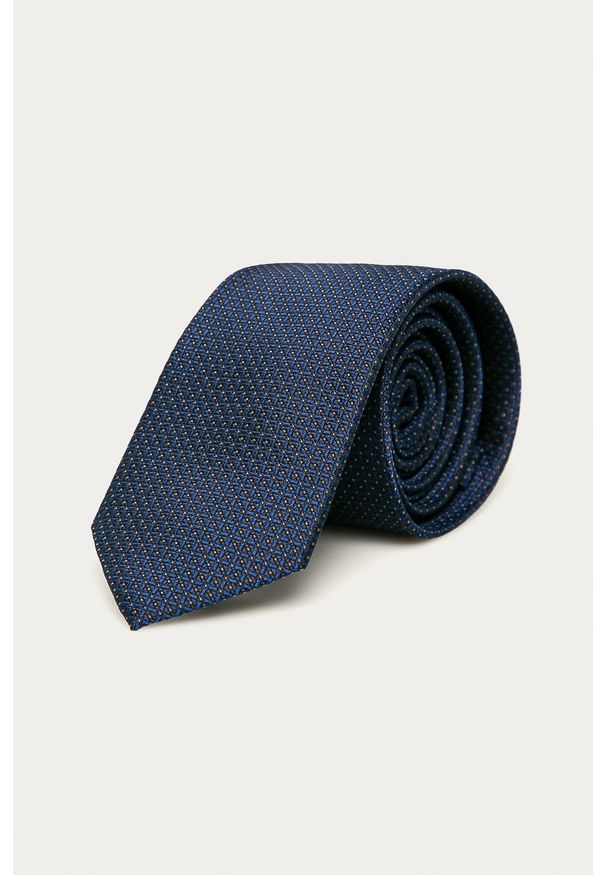 Calvin Klein - Krawat. Kolor: niebieski. Materiał: tkanina, materiał, jedwab