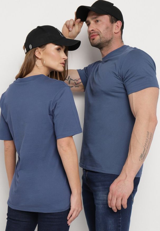 Born2be - Granatowa Koszulka Pixyphe. Okazja: na co dzień. Kolor: niebieski. Styl: klasyczny, casual, elegancki