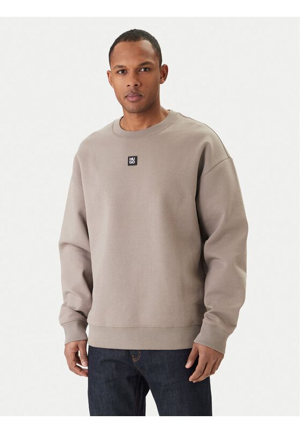 Hugo - HUGO Bluza Dettil 50533689 Beżowy Relaxed Fit. Kolor: beżowy. Materiał: bawełna