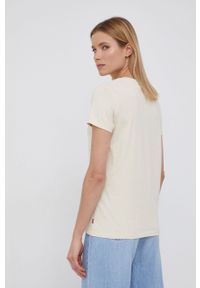 Levi's® - Levi's T-shirt bawełniany kolor kremowy. Okazja: na spotkanie biznesowe, na co dzień. Kolor: beżowy. Materiał: bawełna. Wzór: nadruk. Styl: biznesowy, casual #4