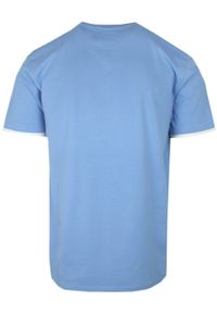 T-Shirt Męski - Niebieska z Motywem Żaglowca - Pako Jeans. Okazja: na co dzień. Kolor: niebieski. Materiał: bawełna. Wzór: nadruk. Styl: casual