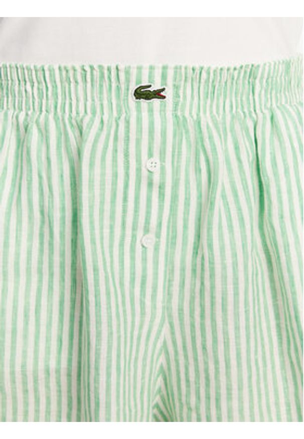 Lacoste Szorty materiałowe FF0226 Zielony Relaxed Fit. Kolor: zielony. Materiał: len